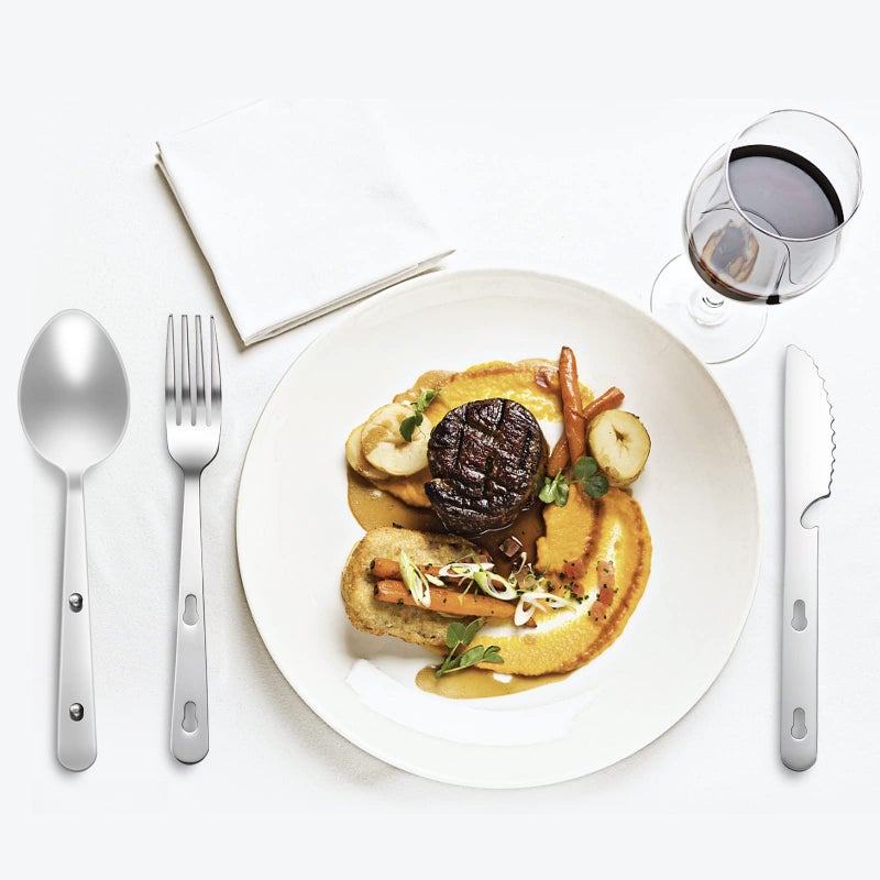 KINLINK مجموعة أدوات التخييم KINLINK 4 في 1 3 قطع، ملعقة وشوكة وسكين من الفولاذ المقاوم للصدأ، مجموعة فتح زجاجات، أدوات السفر/التخييم/المشي/النزهات/الشواء/التخييم في الهواء الطلق مع حقيبة حمل - Image 5